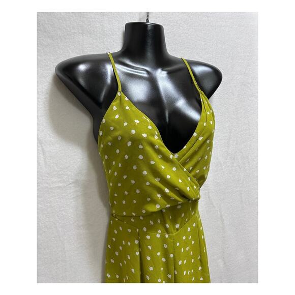 J.O.A. Kiwi Jumpsuit M Sheer Semi Lined Floral Summer Coastal Vacation Resort - Picture 3 of 11